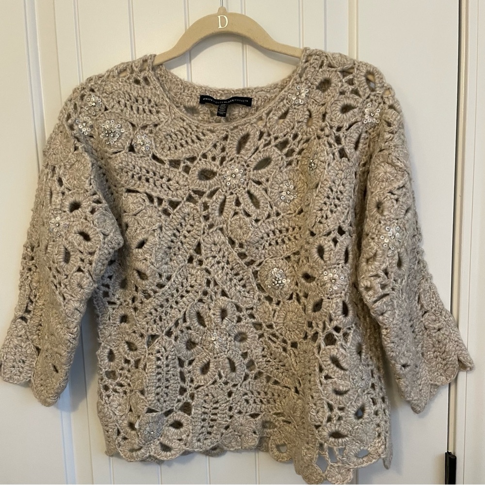 White House Black Market Limited Edition sequin cutout sweater, women’s.